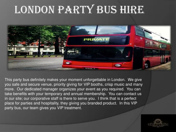 London Party Bus Hire