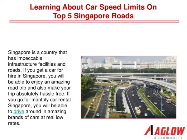 Learning about car speed limits on top 5 Singapore roads