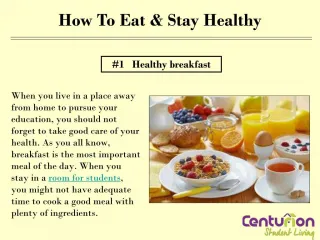 How to eat & stay healthy - slide 1