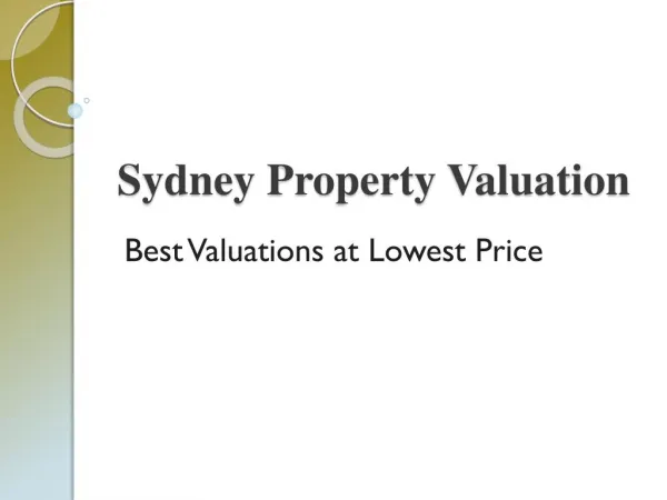 Sydney Property Valuation: Commercial Property Valuation