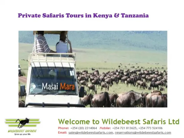 Private Safaris Tours in Kenya & Tanzania