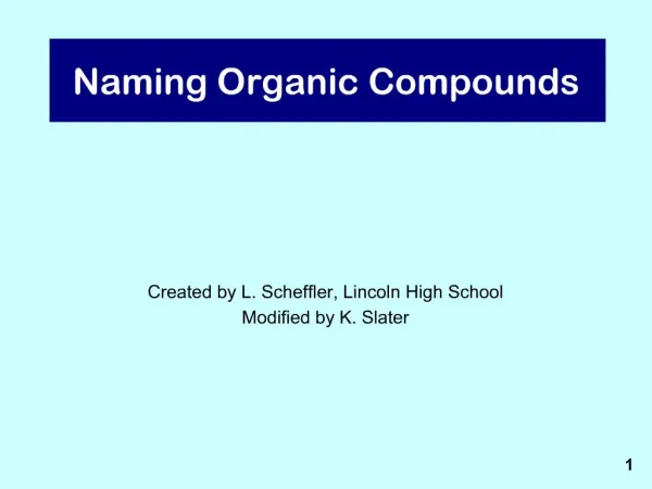 Naming Organic Compounds