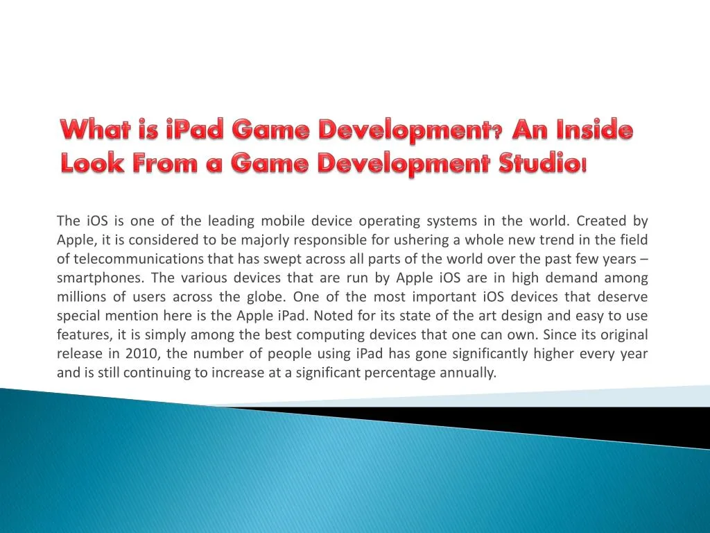 what is ipad game development an inside look from a game development studio