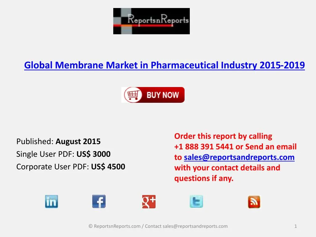 global membrane market in pharmaceutical industry 2015 2019