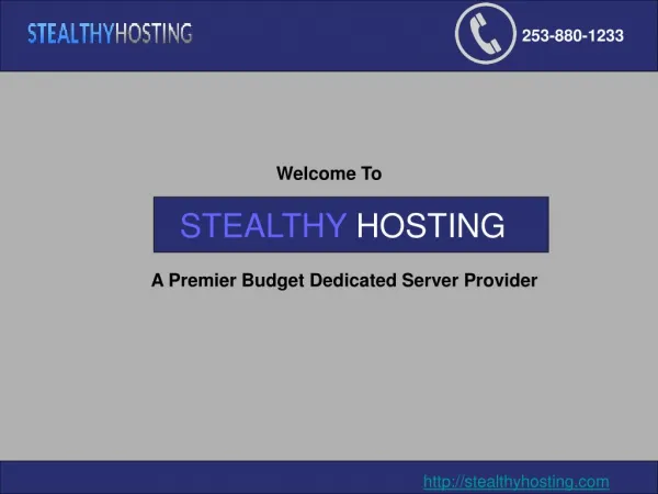 Cheap Dedicated Servers-Stealthy Hosting