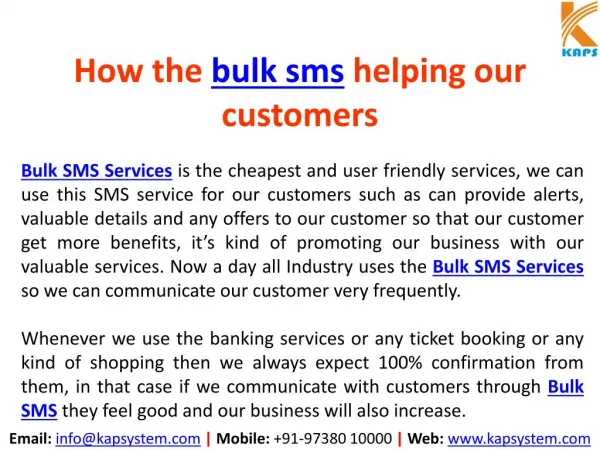 How Bulk SMS helping our customers