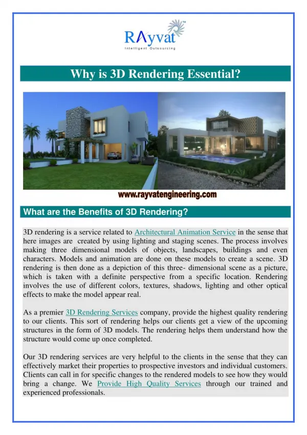 Why is 3D Rendering Essential?