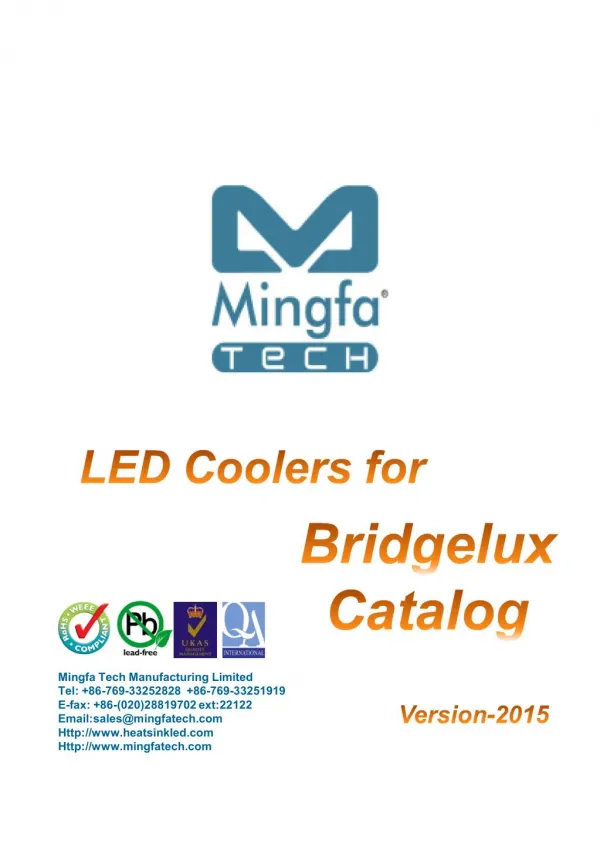 LED Coolers for Bridgelux Catalog
