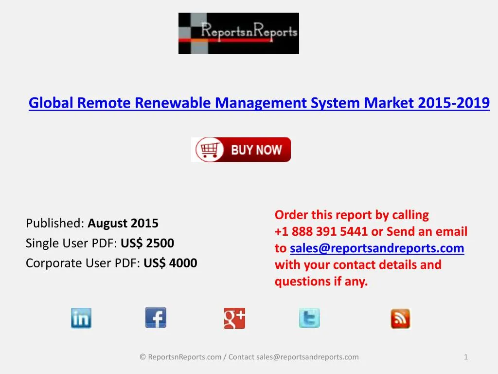 global remote renewable management system market 2015 2019