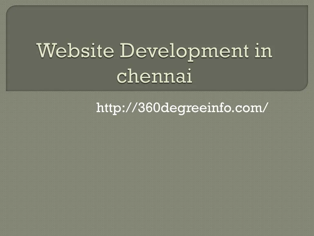 website development in chennai
