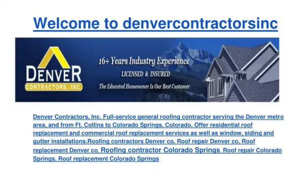 Roof replacement Denver co, Roofing contractor Colorado Springs, Roof repair Colorado Springs