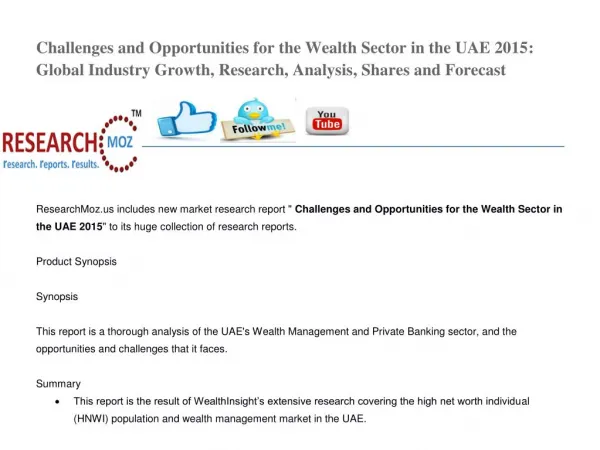 Challenges and Opportunities for the Wealth Sector in the UAE 2015