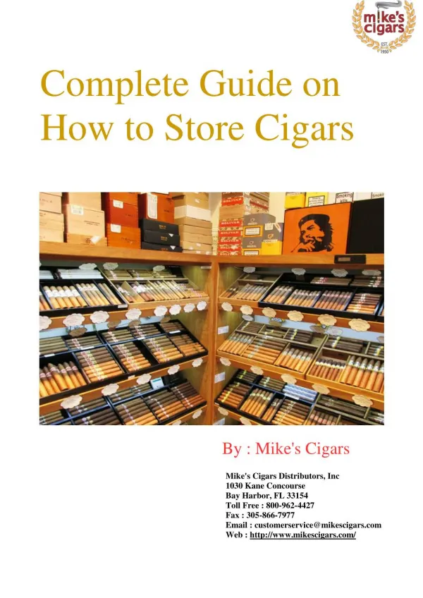 Complete Guide on how to Store Cigars