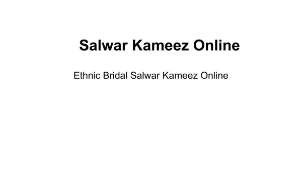 Salwar Kameez Online