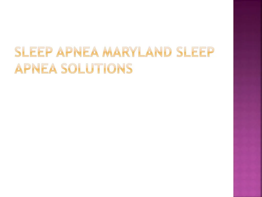 sleep apnea maryland sleep apnea solutions