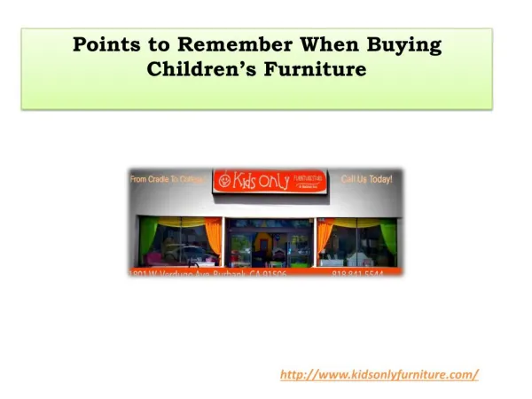 Points to Remember When Buying Children’s Furniture
