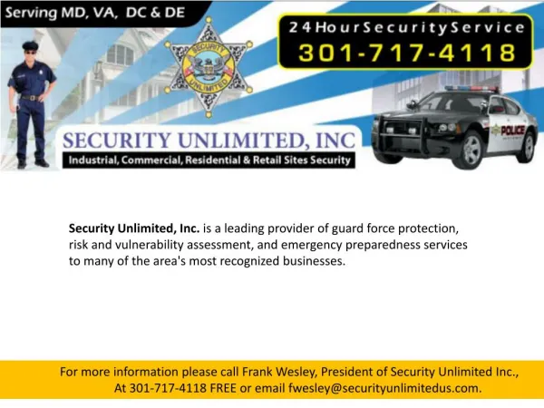 Personal Protection Companies Maryland