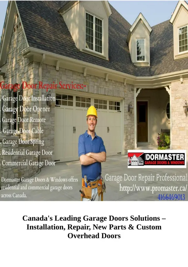 All Type of Garage Door Repair Services in Toronto