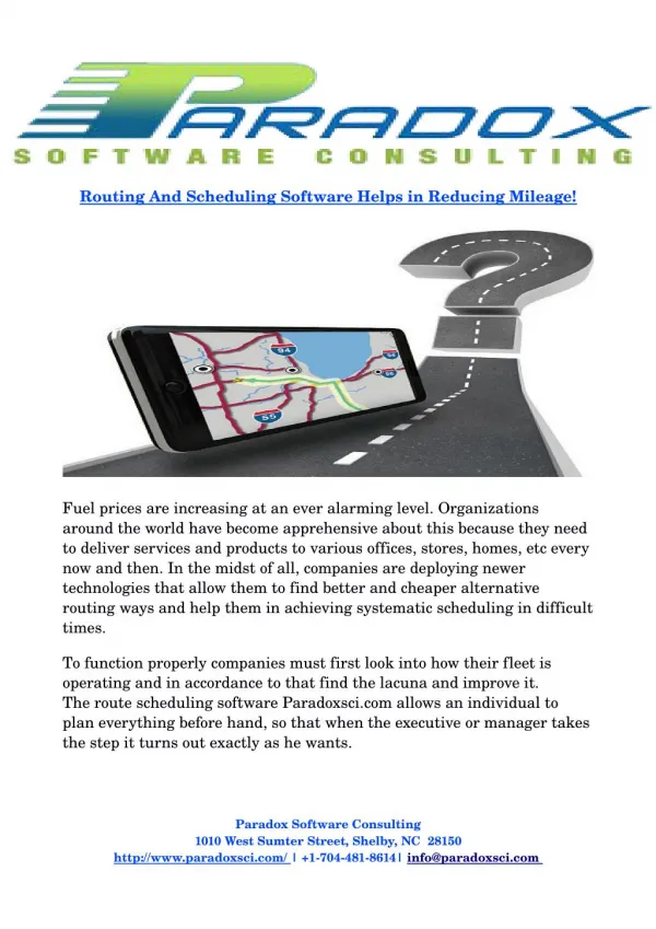 Routing And Scheduling Software Helps in Reducing Mileage!