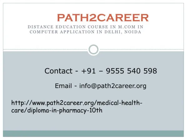 Distance Education Course In M.Com In Computer Application In Delhi, Noida @9278888356