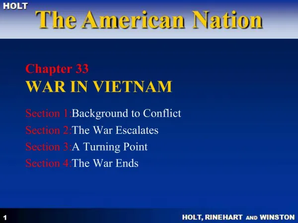 Chapter 33 WAR IN VIETNAM