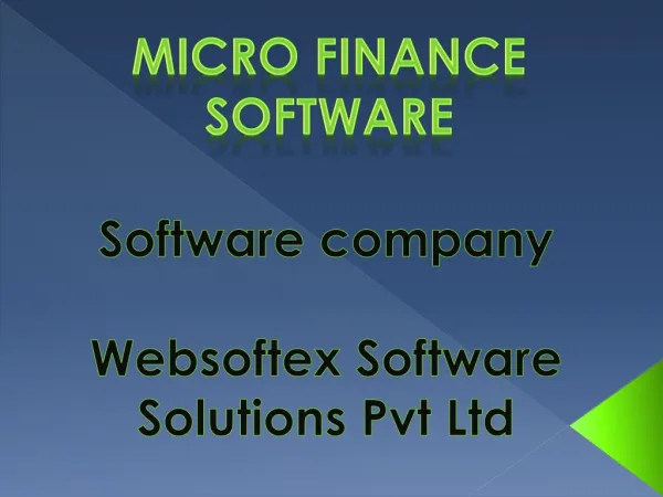 Pigmy Software, Mortgage Software, RD FD Software, Loan Software, Co-Operative Software, NBFC Software