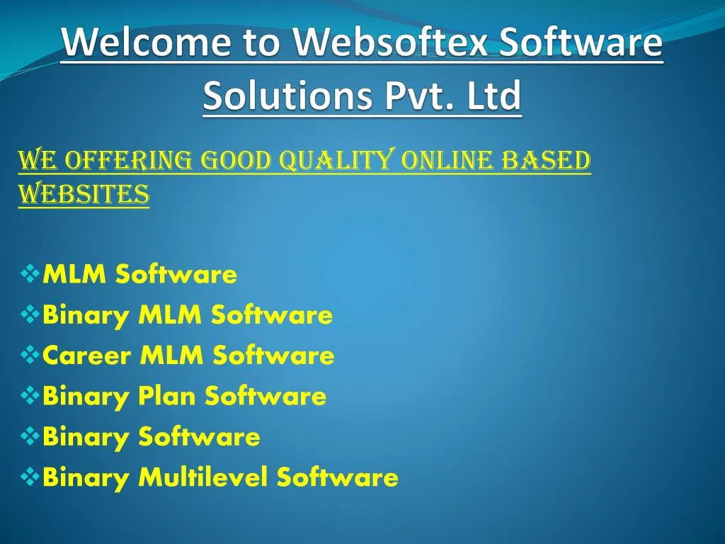 welcome to websoftex software solutions pvt ltd
