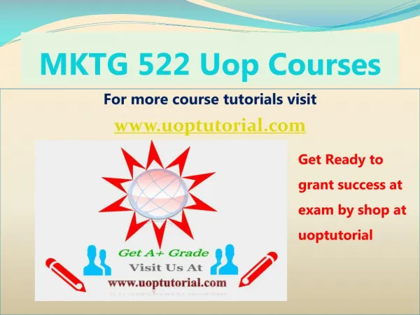 MKTG 522 UOP Course Tutorial/Uoptutorial