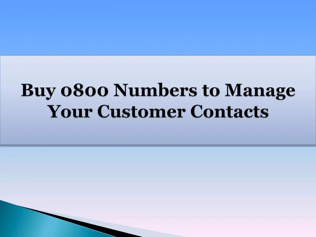 buy 0800 numbers to manage your customer contacts