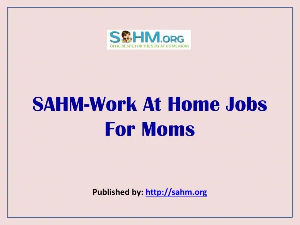 Work At Home Jobs For Moms
