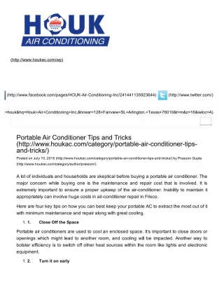 Portable Air Conditioner Tips and Tricks - slide 1