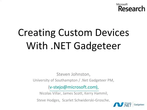Creating Custom Devices With Gadgeteer