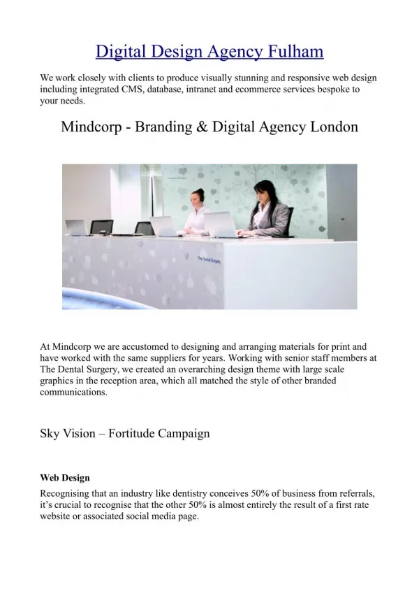 Digital Design Agency Fulham