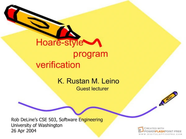 Hoare-Style Program Verification I