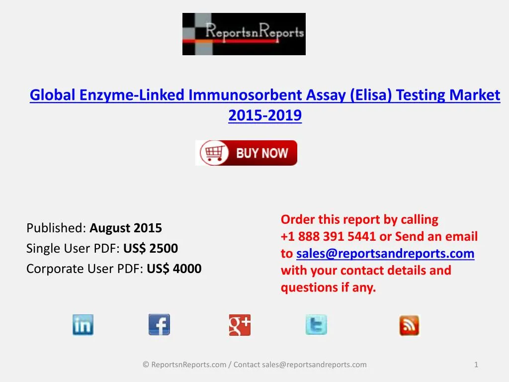 global enzyme linked immunosorbent assay elisa testing market 2015 2019