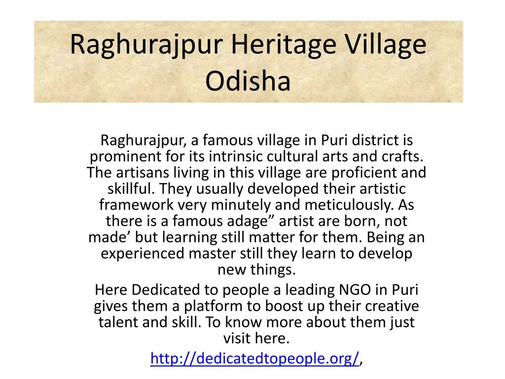 raghurajpur heritage village odisha