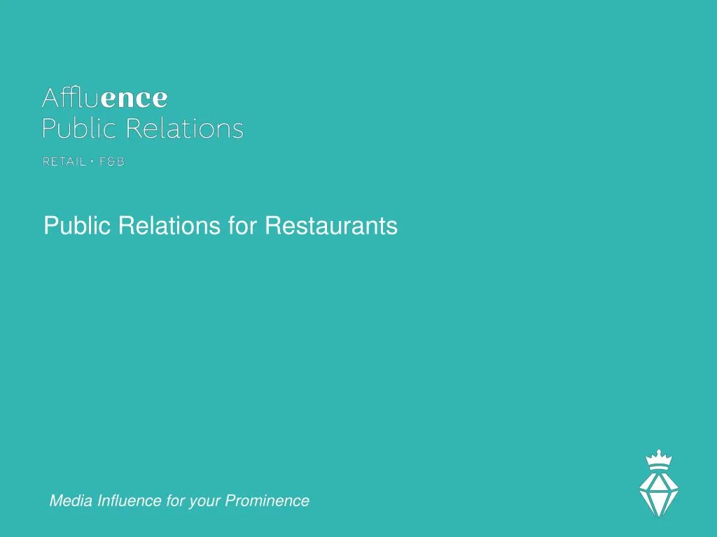 public relations for restaurants