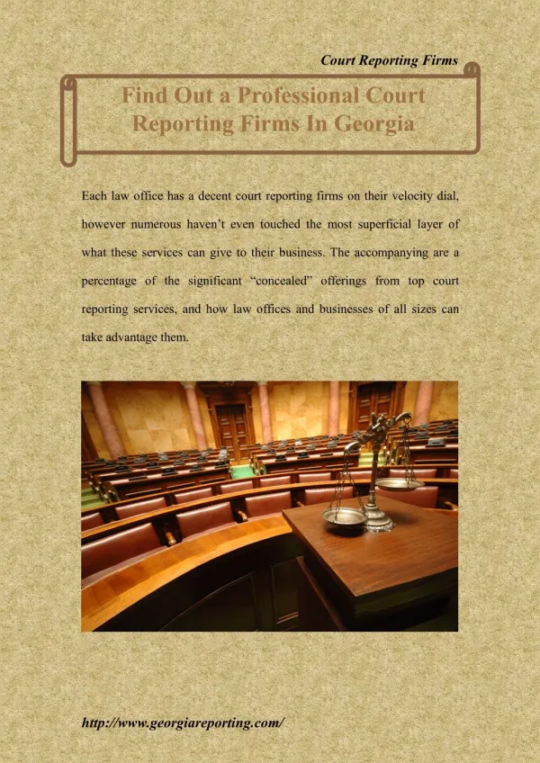 Find Out a Professional Court Reporting Firms In Georgia