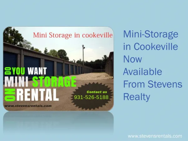 Mini-Storage in Cookeville Now Available From Stevens Realty