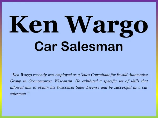 Ken Wargo Car Salesman