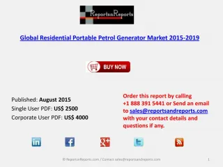 Global Residential Portable Petrol Generator Market Research Report 2015-2019
