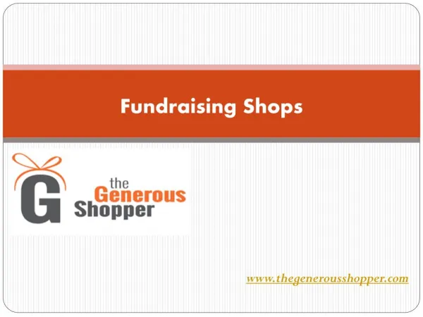 Fundraising Shops Help Charity