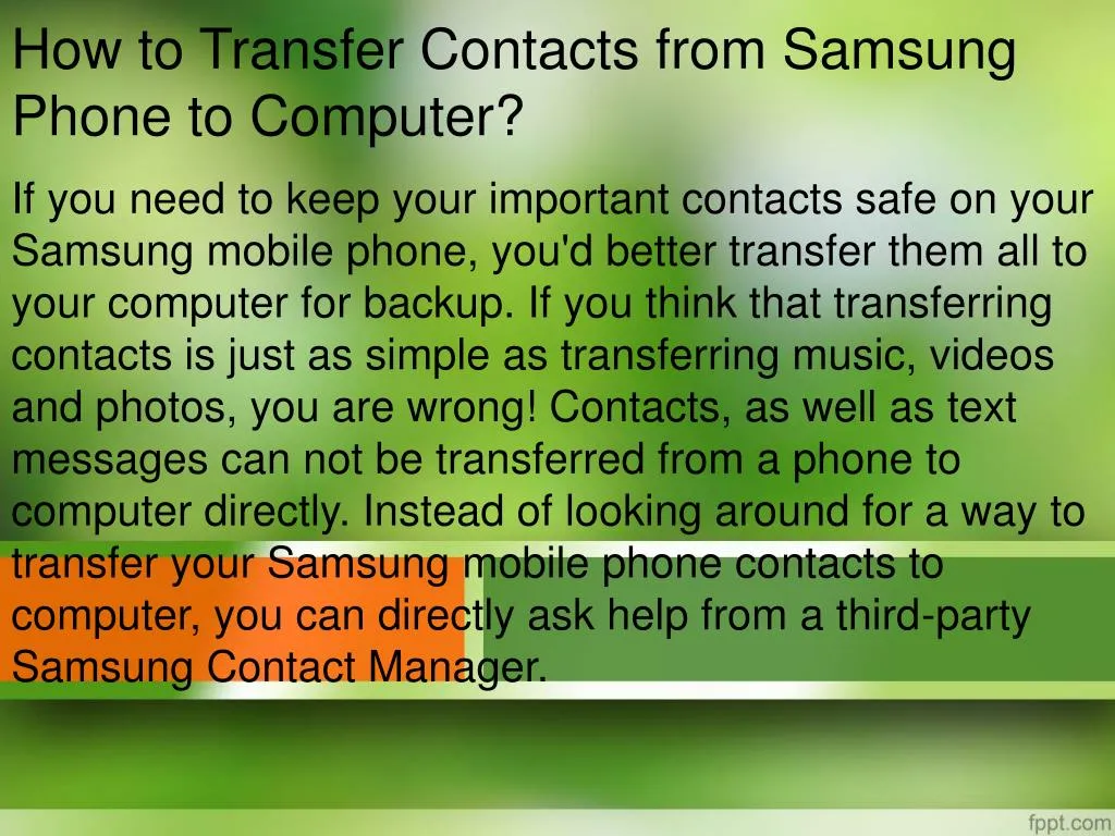 how to transfer contacts from samsung phone to computer