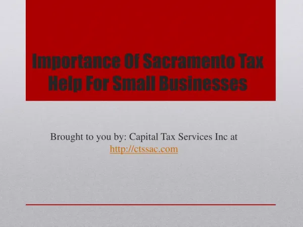 Importance Of Sacramento Tax Help For Small Businesses