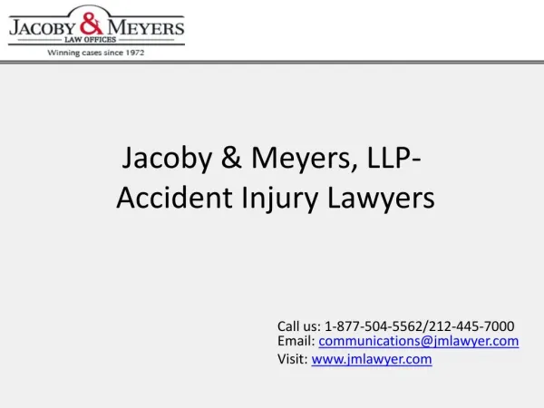 Jacoby & Meyers, LLP-Accident Injury Lawyers.