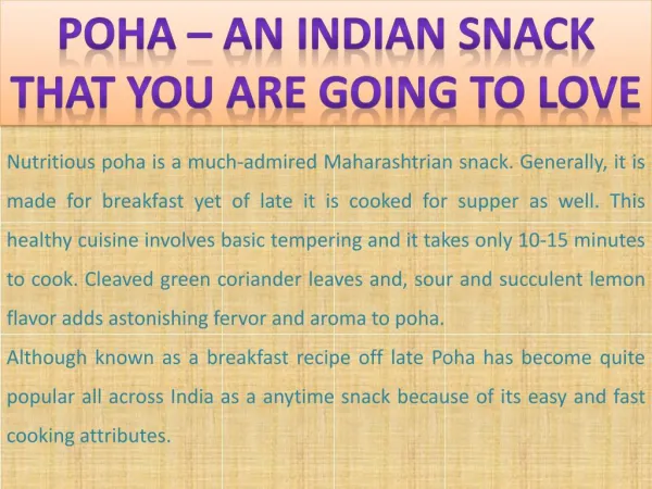 Poha – an indian snack that you are going to love