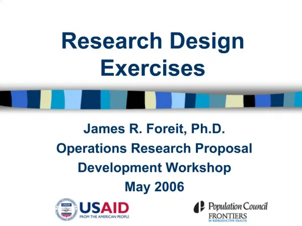 Research Design Exercises