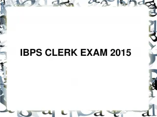 IBPS CLERK EXAM 2015 - slide 1