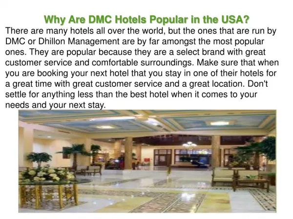 Why Are DMC Hotels Popular in the USA?