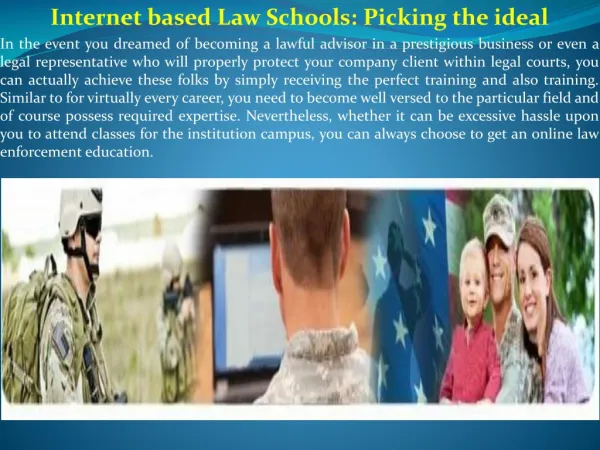 Internet based Law Schools Picking the ideal